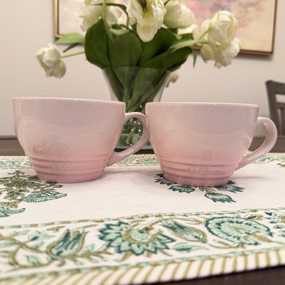 Le Creuset Giant Cappuccino Cup Set Shell Pink